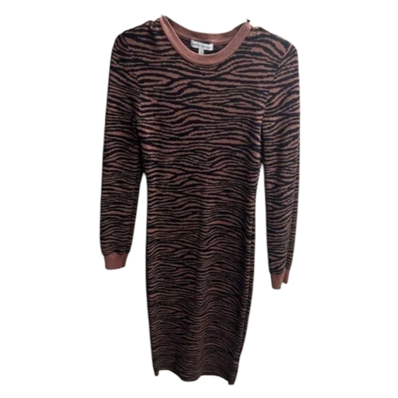 NWOT Express x Negin Mirsalehi Zebra Print Crewneck Fitted Midi Sweater … - Picture 5 of 8